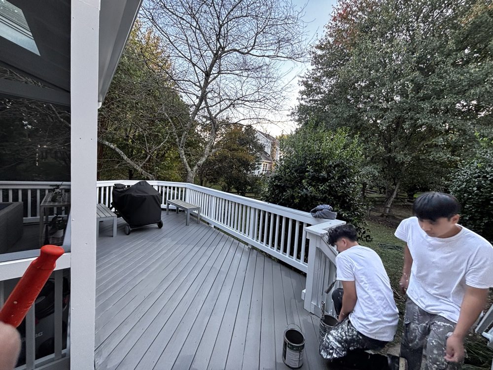 Deck repair, porch and rails, Staining rails